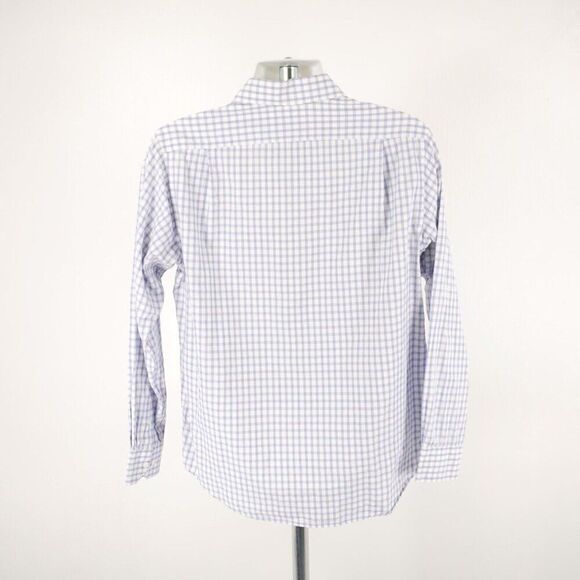 Hart Schaffner Marx Blue Purple‎ Check Medium Collared Dress Shirt Long Sleeve - Picture 5 of 10